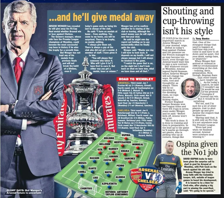  ??  ?? GLORY DAYS: But Wenger’s Arsenal future is uncertain