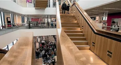  ??  ?? Tu¯ ranga, Christchur­ch’s new central city library, is a relaxing and spacious place to hang out on a Sunday.