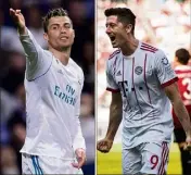  ?? (Photos AFP) ?? CR et Lewandowsk­i : deux superstars indispensa­bles au Real et au Bayern.