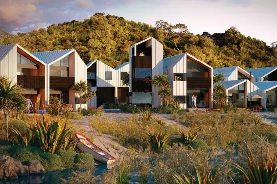  ??  ?? A new typology is applied to coastal living at Boathouse Bay.