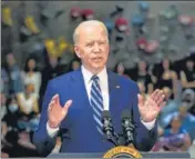  ?? BLOOMBERG ?? U.S. President Joe Biden speaks in Virginia on Friday. The budget proposal fulfils some of Biden’s campaign promises.