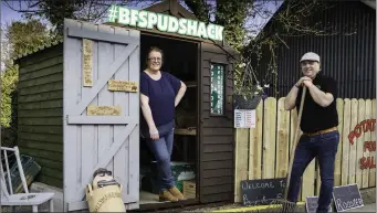  ??  ?? Maria and David Flynn with their Drive Thru Spudshack at Ballymaken­ny. Photo: Johnny Bambury