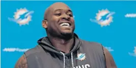  ?? WILFREDO LEE/AP ?? The man Laremy Tunsil, above, is replacing, Branden Albert, says the second-year player has the talent to be a Hall of Famer at left tackle.