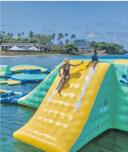  ??  ?? Shangri-La’s Fijian Resort water park is expected to be a hit among guests this weekend.