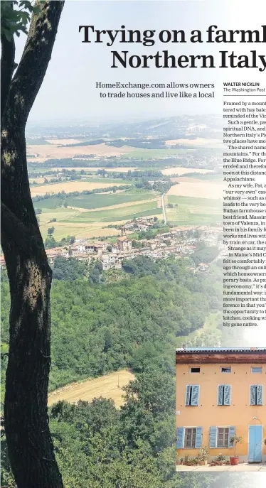  ??  ?? The view from the top of Sacro Monte di Crea, a half-hour drive from the HomeExchan­ge farmhouse.