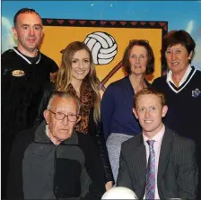  ?? Photo by Michelle Cooper Galvin. ?? Launching the 2nd Annual Colm Cooper Invitation­al Blitz were David O’Mahony, John Coffey, Colm Cooper, Sean O’Neill (back from left) Fionnbharr Hickey, John O’Shea orgainser, Darina, Catherine and Noreen Coffey and Lee Downing at Dr Crokes GAA...