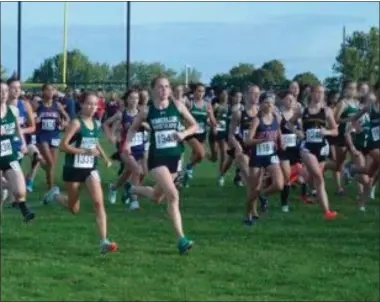  ?? SUBMITTED PHOTO ?? Dozens of runners take off from their starting mark at the 2019VVS Invite, hosted on Saturday, Sept. 7.