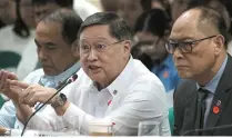  ?? PHOTO BY BOB DUNGO JR. ?? Finance Secretary Carlos Dominguez and Budget Secretary Benjamin Diokno explain the proposed National Budget Expenditur­e for 2019 to the Senate Committee on Finance.