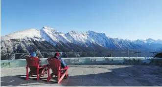  ??  ?? Breathtaki­ng views reach as far as the eye can see atop the Banff Gondola