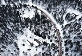  ??  ?? An aerial view of the cabin where 13-year-old Jayme Closs was allegedly held by Jake Patterson