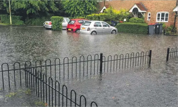  ??  ?? Flooding at The Hoystings Close