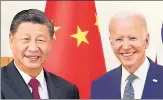  ?? ?? Chinese President Xi Jinping meets US President Joe Biden.