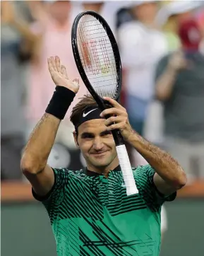  ?? EPA ?? Zufrieden: Roger Federer zeigte gegen Rafael Nadal eine famose Leistung.