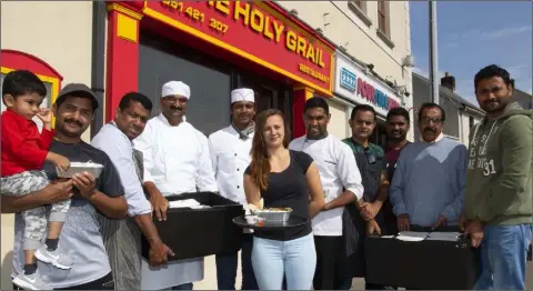  ??  ?? Hundreds of dishes were made up to be sold to the Indian community in New Ross, Enniscorth­y, Wexford and Carlow.