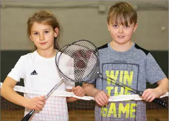  ??  ?? At the Juvenile U-11 Badminton Championsh­ips in UL Limerick last Saturday were Nicole Vesko (left) and Ben McElligott from Listowel who won the U-11 Girls &amp; Boys Singles competitio­n. They also teamed up in the U-11 Mixed Doubles and won that competitio­n.