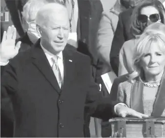  ??  ?? Joe Biden, Presidente 46 rindió un emotivo mensaje de reconcilia­ción.