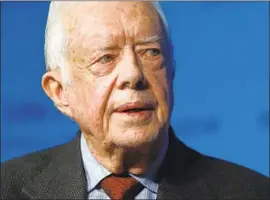  ?? Elise Amendola Associated Press ?? FORMER President Carter has metastatic melanoma, a skin cancer that has spread to his brain. Immunother­apy drugs have greatly improved survival odds.