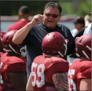  ?? (NWA Democrat-Gazette file photo) ?? Arkansas Coach Sam Pittman and the Razorbacks will be allowed by the NCAA to begin preseason practice on Aug. 7 in preparatio­n for the season opener against Nevada on Sept. 5.