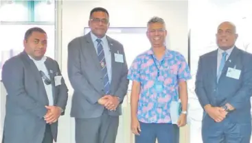  ?? Photo: SUPPLIED ?? Assistant Minister for Finance Esrom Imamnuel with the Fiji delegation during the 11th session of the Asia Pacific Forum for Sustainabl­e Developmen­t (APFSD) held at the United Nations Conference Center (UNCC) in Bangkok, Thailand this week.