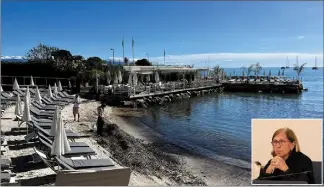  ?? (Photos Patrice Lapoirie et E. M.) ?? Le conseil municipal a donné son accord pour que la plage Royal Beach soit ouverte à l’année. Contre l’avis de l’élue d’opposition, Michèle Muratore (photo en médaillon).