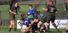  ??  ?? Lauren Farrell touching down for a try for Gorey ladies in their 33-17 home league win over Kilkenny.