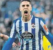  ?? FOTO: DEPORTIVO ?? Sabin Merino celebra un gol con el Deportivo