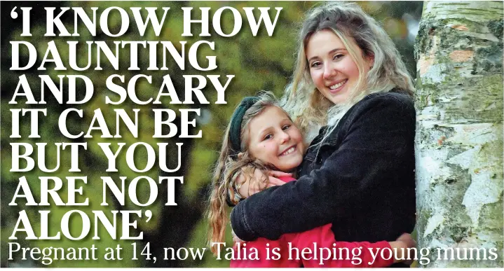  ?? ROB BROWNE ?? Talia Stimpson, 23, of Cardiff, with her daughter Lily, who she had when she was 15. Talia has just graduated from Cardiff University and is helping other young mums