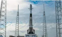  ?? COURTESY ?? Sunday’s SpaceX Falcon 9 rocket launch was delayed until today due to rainy weather.