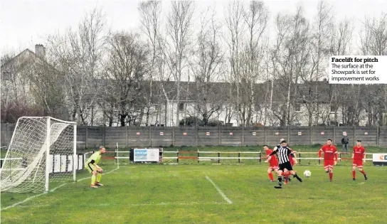  ??  ?? Facelift for pitch The surface at the Showpark is set for improvemen­t works