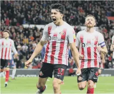  ?? ?? Sunderland’s Luke O’Nien celebrates his goal.