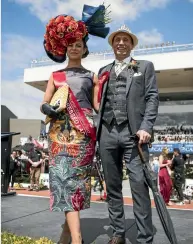  ?? PHOTO: GEORGE HEARD/STUFF ?? Best-dressed woman Katie Parish and her best-dressed male counterpar­t, Gunther Rowe.