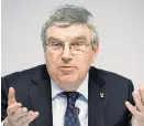  ?? Foto: APA / AFP / Fabrice Coffrini ?? Thomas Bach während seiner finalen Pressekonf­erenz.