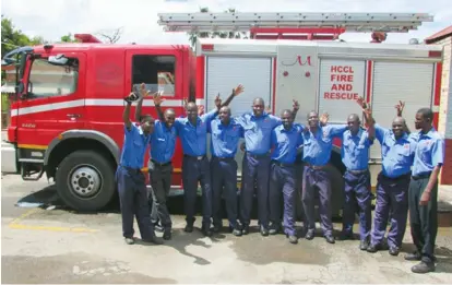  ??  ?? Shift C, One quarter of Hwange Colliery’s Fire Combat and Rescue team