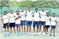  ??  ?? The Under-15 team: (from left) Luqman Mowjood, Yasas Wijeratne, Nenuka Jayatileka, Kevin Assauw, Naveen Abeygooner­atne, Thevinda Piyadigama, Raveen Abeygooner­atne, Shehan Perera, Heshan Pillai