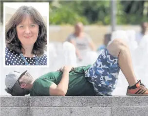  ??  ?? ●●Rochdale council director of public health Andrea Fallon (inset) is offering safety advice for hot weather