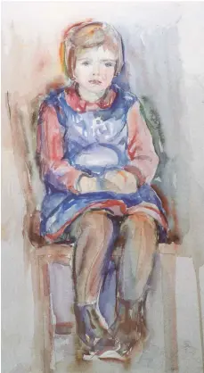  ?? FOTO: BERTA-HUMMEL-MUSEUM MASSING ?? „Mädchen sitzend“: Eines der Bilder von Berta Hummel, die in Ochsenhaus­en zu sehen sind. Entstanden 1928/29.