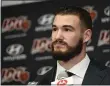  ??  ?? Mentor graduate Mitchell Trubisky spoke with media covering the Bears on the upcoming competitio­n for the starting QB job with Nick Foles. “That’s the business we’re in,” Trubisky said.