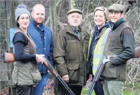  ??  ?? From left, Jess Allen-robinson, Red House landlord Josh Durkin, David Allen, Lynn Rogers and Phil Stephens.