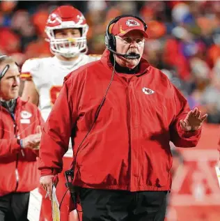  ?? Jamie Schwaberow / Getty Images ?? With the Kansas City Chiefs contending to reach their third consecutiv­e Super Bowl, coach Andy Reid is three playoff wins away from having the second-most in NFL history.