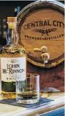  ??  ?? The single-malt Lohin McKinnon whisky is crafted in the tradition of a Glenfiddic­h, with honey and heather notes.
