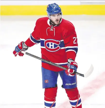  ?? PIERRE OBENDRAUF ?? Canadiens forward Alex Galchenyuk, who turned 24 on Monday, may no longer be the team’s No. 1 centre of the future, but head coach Claude Julien believes there has been a lot of improvemen­t in his game and has “a lot of praise for him right now in the...