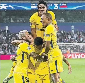  ?? FOTO: EFE ?? Neymar, felicitado El PSG, lanzado