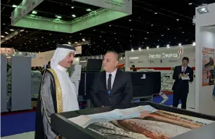  ?? Supplied photo ?? Sheikh Hasher bin Maktoum Al Maktoum opening Gulf Print and Pack 2017 in Dubai on Sunday. This year’s show witnessed more exhibitors from outside the UAE. —