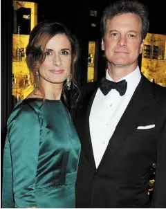  ??  ?? BACK TOGETHER: Colin Firth and wife Livia Giuggioli reunited