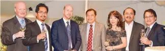  ??  ?? (From left) Future Trade Internatio­nal CEO James Du Vivier and managing director Noel Sebastian, Rémy Cointreau Internatio­nal Pte Ltd. managing director for Southeast Asia, the Middle East and India Xavier Desaulles, Manila Hotel president Joey Lina,...