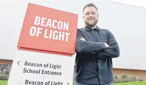  ?? ?? Space North East founder James Fildes at the Beacon of Light.