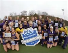  ?? PHOTO COURTESY ONE MORE SHOT PHOTOGRAPH­Y ?? West Chester University celebrates its PSAC title win Sunday at Vonnie Gros Field.