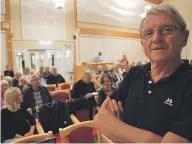  ??  ?? KOM: Arvid Bentsen besøkte Israels Venner i Grimstad.