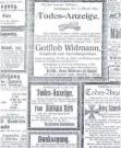  ?? FOTOS: PR ?? So sahen in den Oktobertag­en 1918 die täglichen Anzeigense­iten der „Schwäbisch­en Albzeitung“aus. Oben die Todesanzei­ge für den verstorben­en Schultheiß Gottlob Widmann.