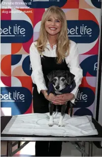  ?? ?? Christie Brinkley at the Pet Life senior dog adoption event.